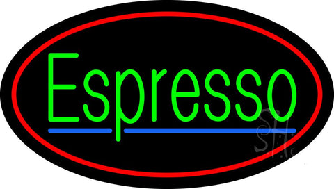 Oval Green Espresso Neon Sign 17