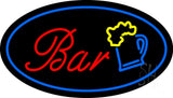 Animated Oval Border Bar w/Beer Mug Neon Sign 17" Tall x 30" Wide x 3" Deep