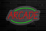 Deco Style Arcade Flashing Contoured Clear Backing Neon Sign 17" Tall x 30" Wide x 1" Deep