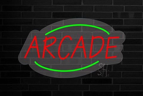 Deco Style Arcade Flashing Contoured Clear Backing Neon Sign 17