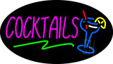 Cocktail with Cocktail Glass Animated Neon Sign 17" Tall x 30" Wide x 3" Deep