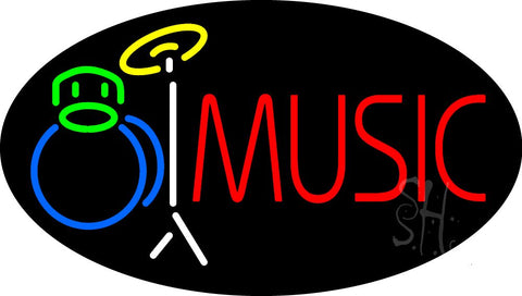 Music with Drumset Flashing Neon Sign 17
