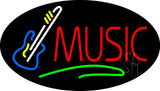Music with Guitar Animated Neon Sign 17" Tall x 30" Wide x 3" Deep