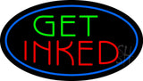 Oval Get Inked with Blue Border Animated Neon Sign 17" Tall x 30" Wide x 3" Deep