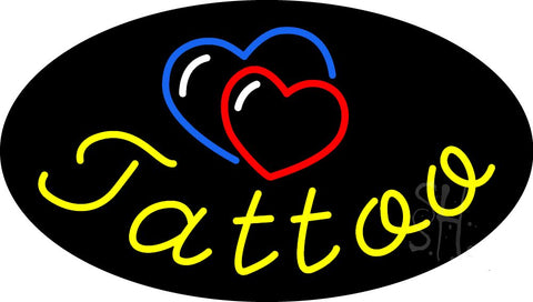 Tattoo with Heart Logo Animated Neon Sign 17