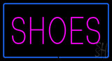 Shoes Rectangle Blue Neon Sign 20" Tall x 37" Wide x 3" Deep