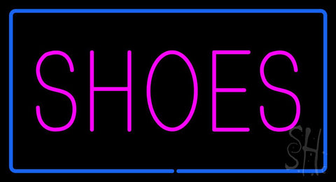 Shoes Rectangle Blue Neon Sign 20