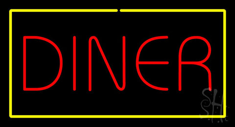 Diner Rectangle Yellow Neon Sign 20