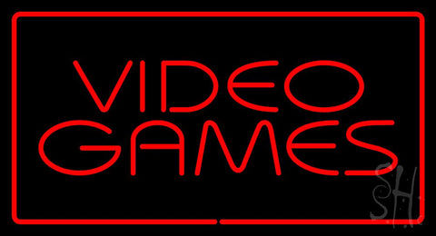 Video Games Rectangle Red Neon Sign 20