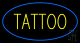 Oval Tattoo Blue Border Neon Sign 20" Tall x 37" Wide x 3" Deep