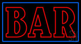 Double Stroke Red Bar Blue Border Neon Sign 20" Tall x 37" Wide x 3" Deep
