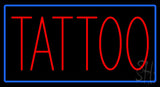 Red Tattoo with Blue Border Neon Sign 20" Tall x 37" Wide x 3" Deep
