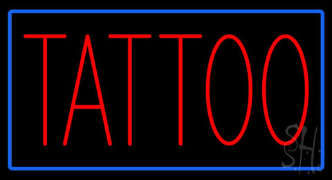Red Tattoo with Blue Border Neon Sign 20