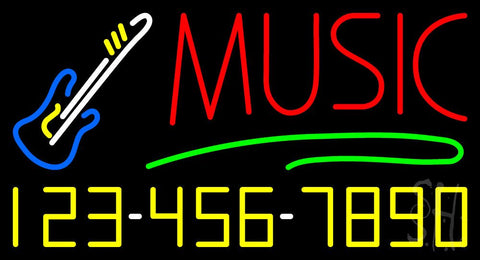 Music with Phone Number Neon Sign 20