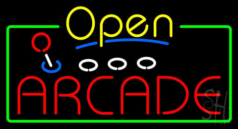 Yellow Open Red Arcade Neon Sign 20