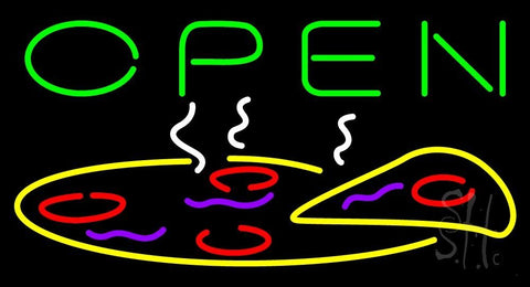 Green Open Pizza Neon Sign 20