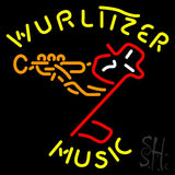 Wurlitzer Music Neon Sign 24" Tall x 24" Wide x 3" Deep