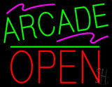 Arcade Block Open Green Line Neon Sign 24" Tall x 31" Wide x 3" Deep