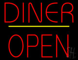 Diner Block Open Yellow Line Neon Sign 24" Tall x 31" Wide x 3" Deep