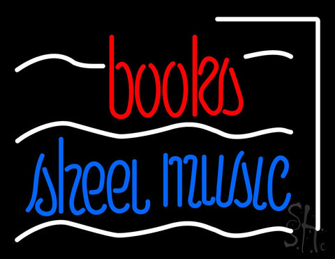 Books Sheet Music Neon Sign 24