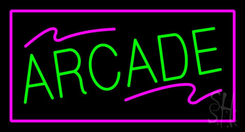 Arcade Rectangle Purple Neon Sign 20