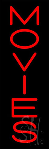 Vertical Red Movies Neon Sign 24