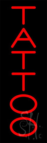 Vertical Red Tattoo Neon Sign 24