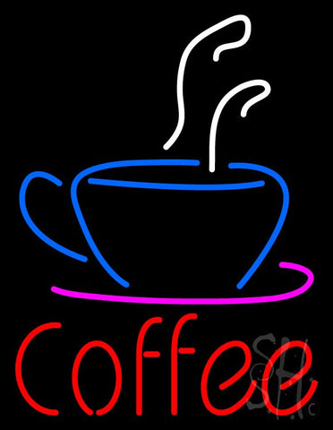 Red Coffee with Coffee Cup Neon Sign 31