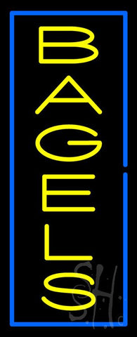 Vertical Yellow Bagels with Blue Border Neon Sign 32
