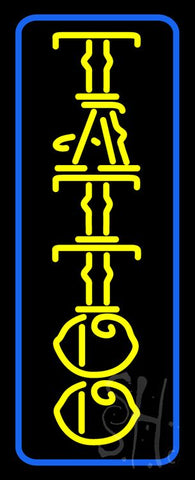 Yellow Tattoo Blue Border Neon Sign 32