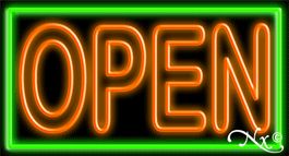 Double Stroke Pink Open With Aqua Border Neon Sign 20