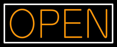 Orange Open With White Border Neon Sign 13