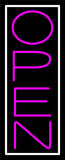 Pink Open With White Border Vertical Neon Sign 32" Tall x 13" Wide x 3" Deep