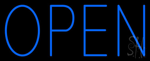 Open Blue Neon Sign 13