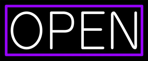 Purple Border With White Open Neon Sign 10