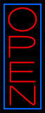 Red Open With Blue Border Vertical Neon Sign 32" Tall x 13" Wide x 3" Deep