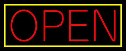 Red Open With Yellow Border Neon Sign 13