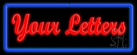 Custom Blue Rectangle Neon Sign 13