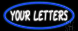 Custom Oval Blue Neon Sign 13" Tall x 32" Wide x 3" Deep