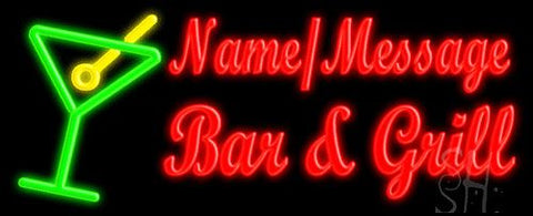 Custom Martini Glass Bar And Grill Neon Sign 13
