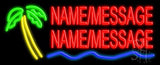 Custom Palm Tree Logo Neon Sign 13" Tall x 32" Wide x 3" Deep