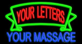 Custom Green Ribbon Neon Sign 20" Tall x 37" Wide x 3" Deep