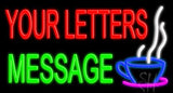 Custom Coffee With Steam Neon Sign 20" Tall x 37" Wide x 3" Deep