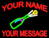 Custom Champagne Bottle Neon Sign 24" Tall x 31" Wide x 3" Deep
