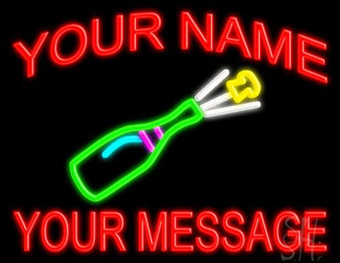Custom Champagne Bottle Neon Sign 24
