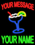 Custom Margarita Glass Logo Neon Sign 31" Tall x 24" Wide x 3" Deep