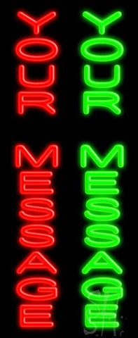 Custom Vertical Red And Green Neon Sign 32