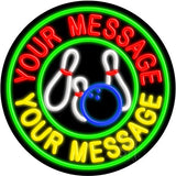 Custom Bowling Green Circle Neon Sign 26" Tall x 26" Wide x 3" Deep