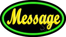 Custom Green Oval Animated Neon Sign 17