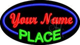Custom Green Place Blue Border Animated Neon Sign 17" Tall x 30" Wide x 3" Deep